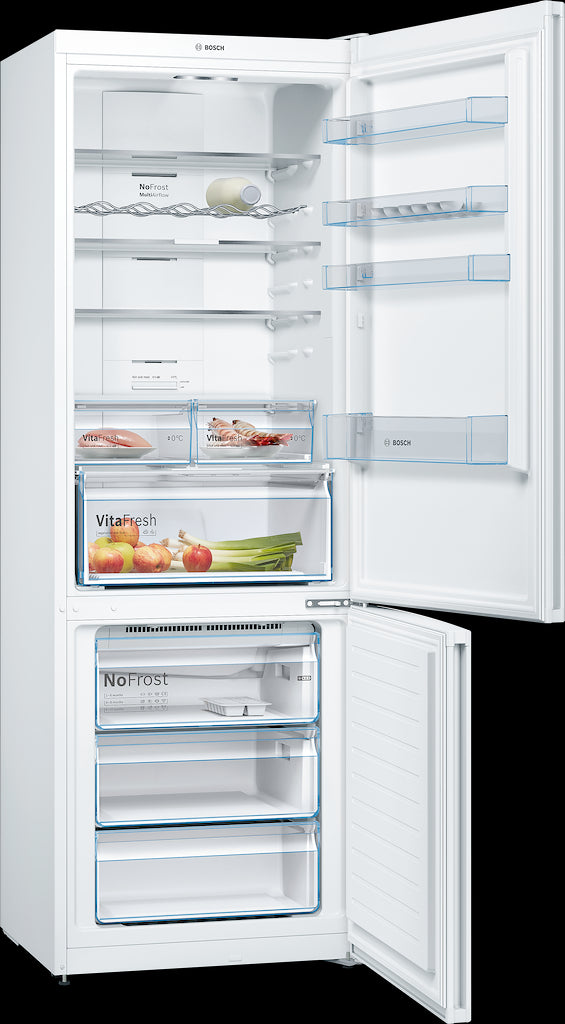 KGN49XWEA, Free-standing fridge-freezer with freezer at bottom