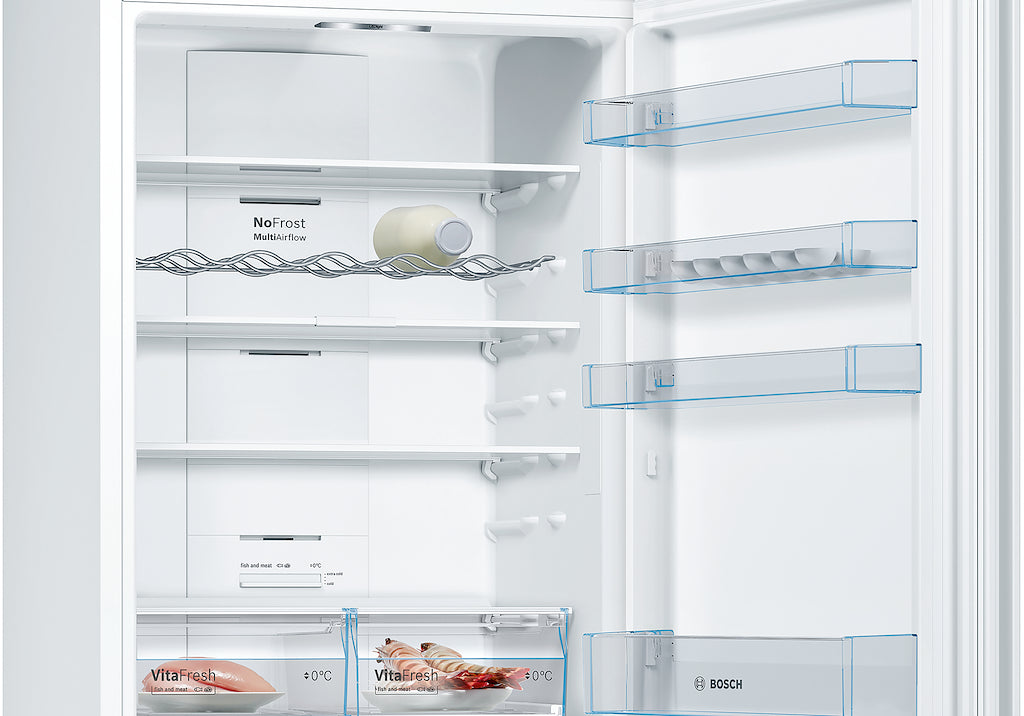 KGN49XWEA, Free-standing fridge-freezer with freezer at bottom
