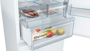 KGN49XWEA, Free-standing fridge-freezer with freezer at bottom