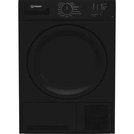 Indesit Condenser Sensor Dry Tumble Dryer - Black - 8kg - B Rated - C YD C82 BBGL UK