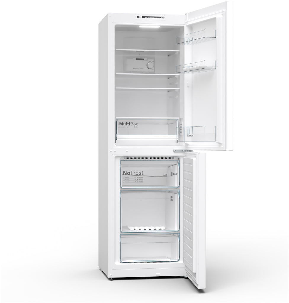 KGN34NWEAG, Free-standing fridge-freezer with freezer at bottom
