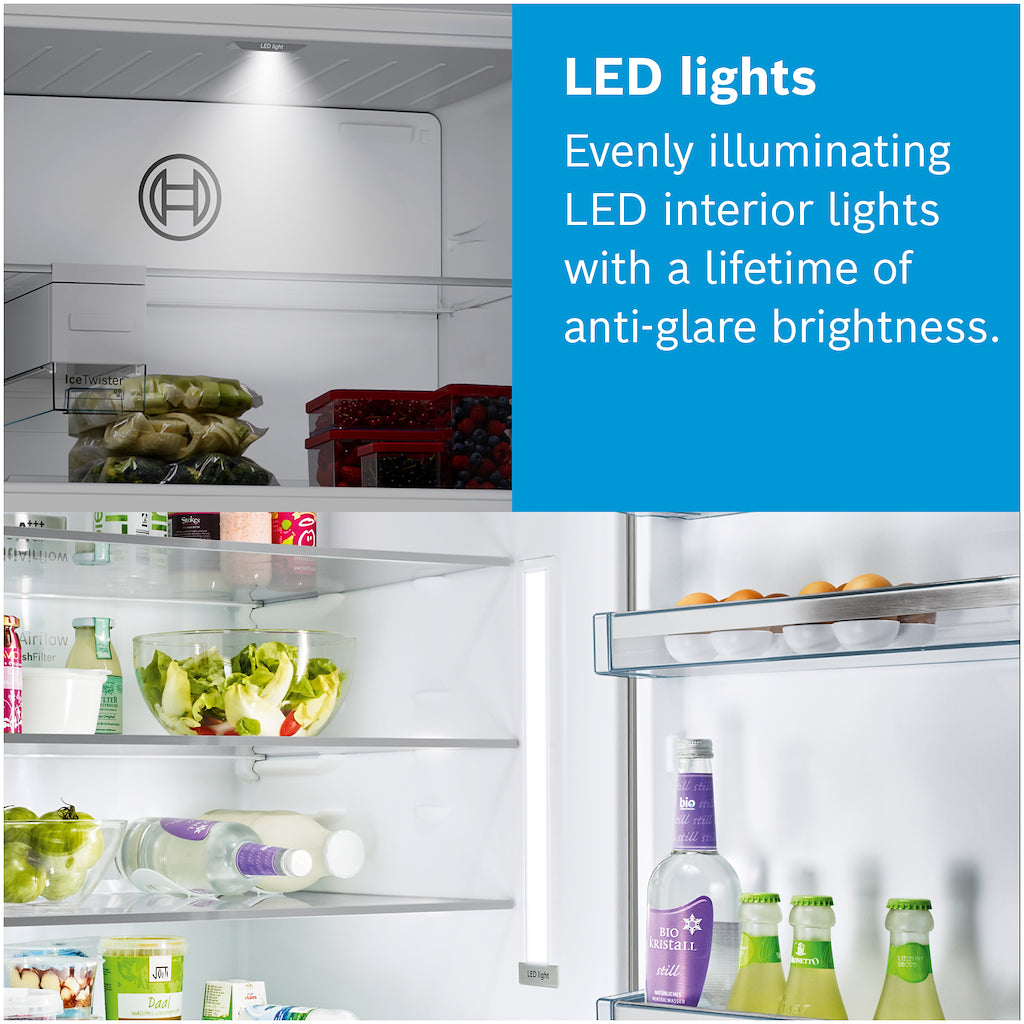 KGN49XWEA, Free-standing fridge-freezer with freezer at bottom