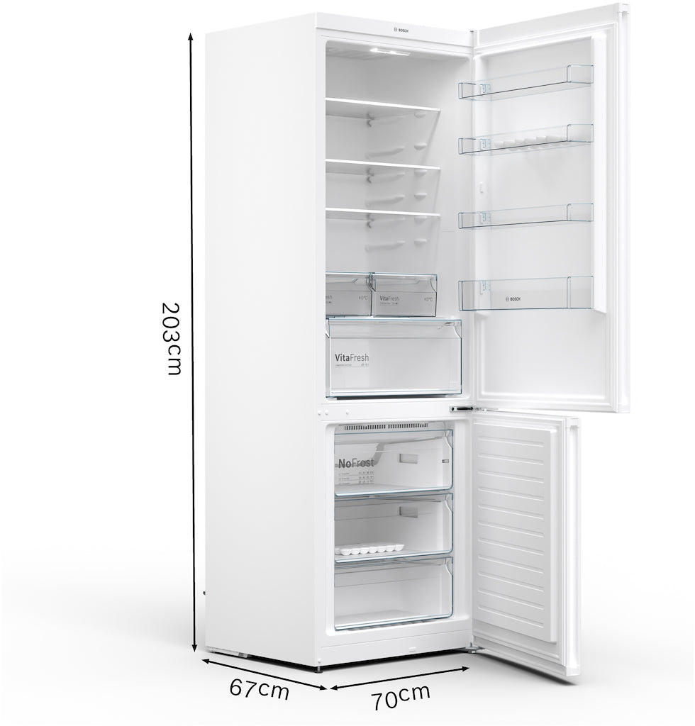 KGN49XWEA, Free-standing fridge-freezer with freezer at bottom