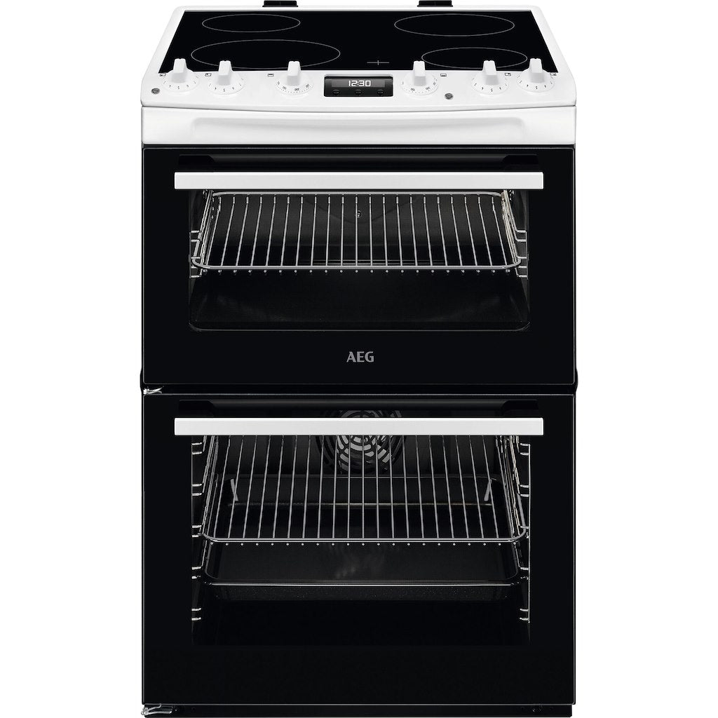 AEG CCX6540ACW Ceramic Electric Cooker with Double Oven