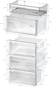 KGN392LAF, Free-standing fridge-freezer with freezer at bottom