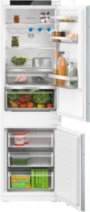 KIN86VSE0G, Built-in fridge-freezer with freezer at bottom
