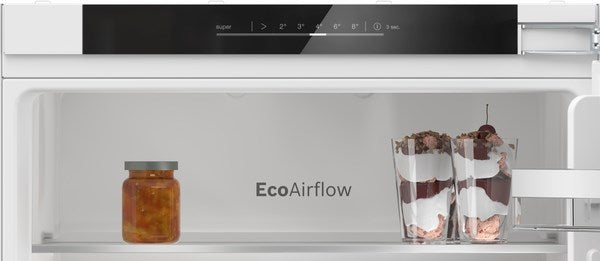 KIN86VFE0G, Built-in fridge-freezer with freezer at bottom