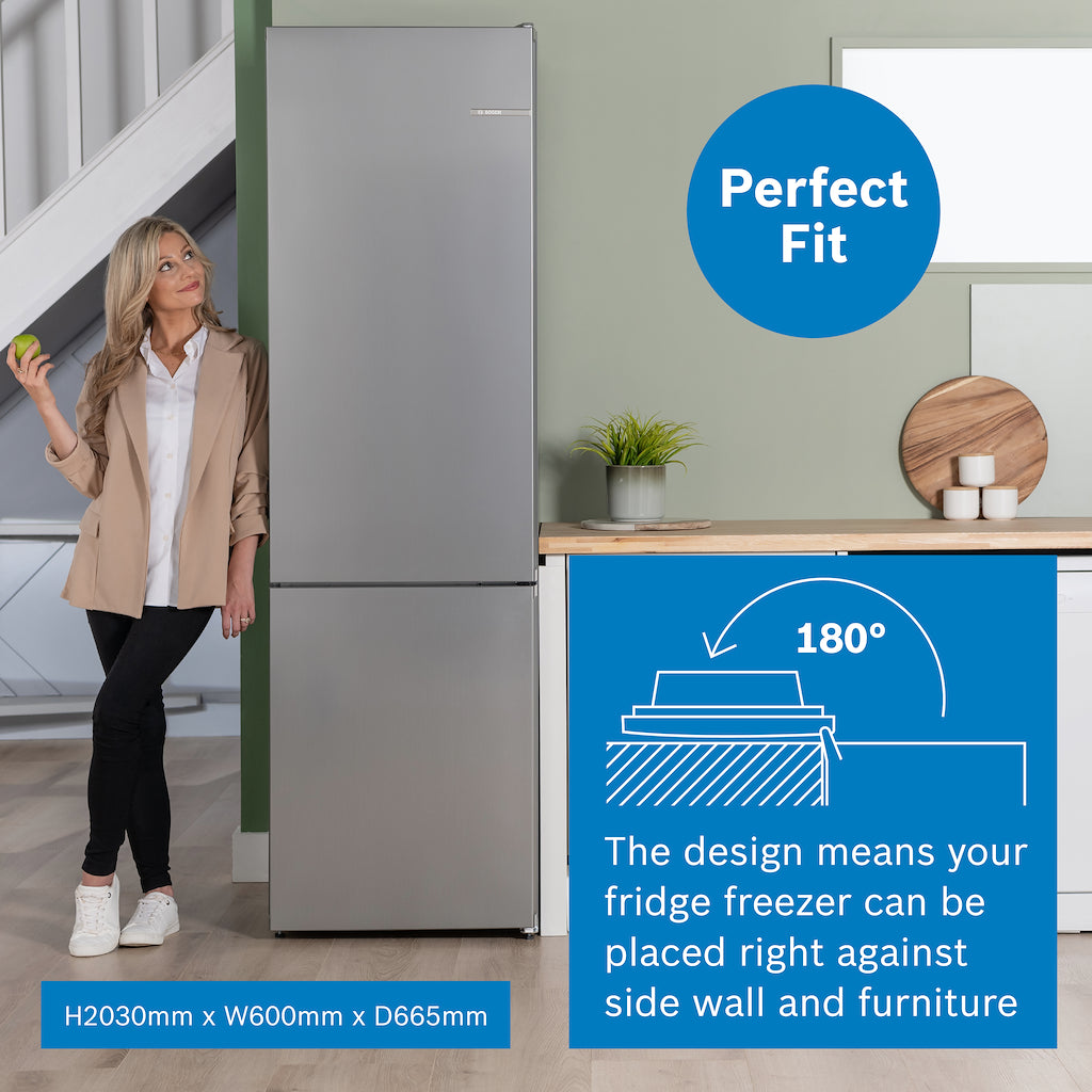 KGN392LAF, Free-standing fridge-freezer with freezer at bottom