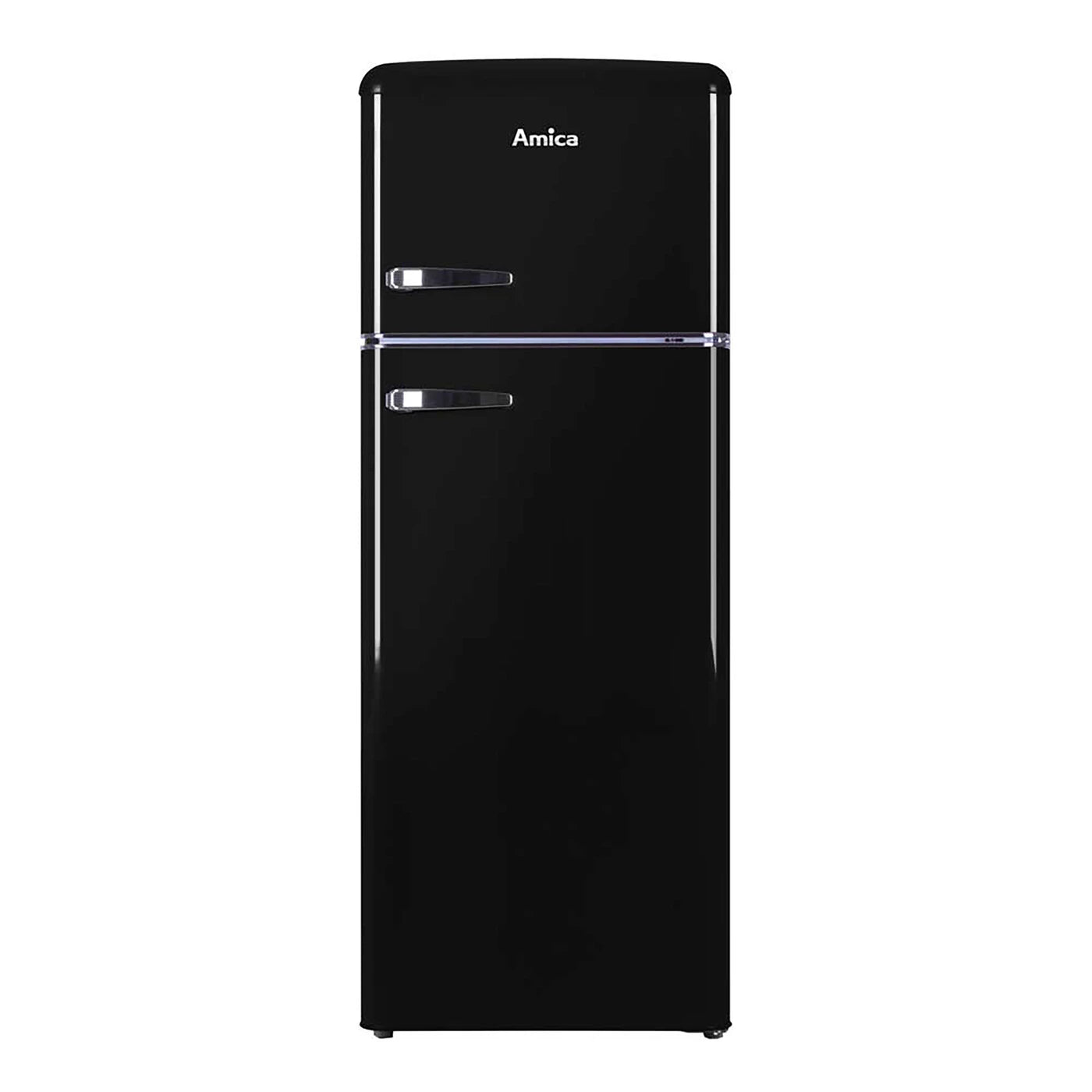 Amica FDR2213B/1 144cm 80/20 Small Fridge Freezer - Black - E Rated