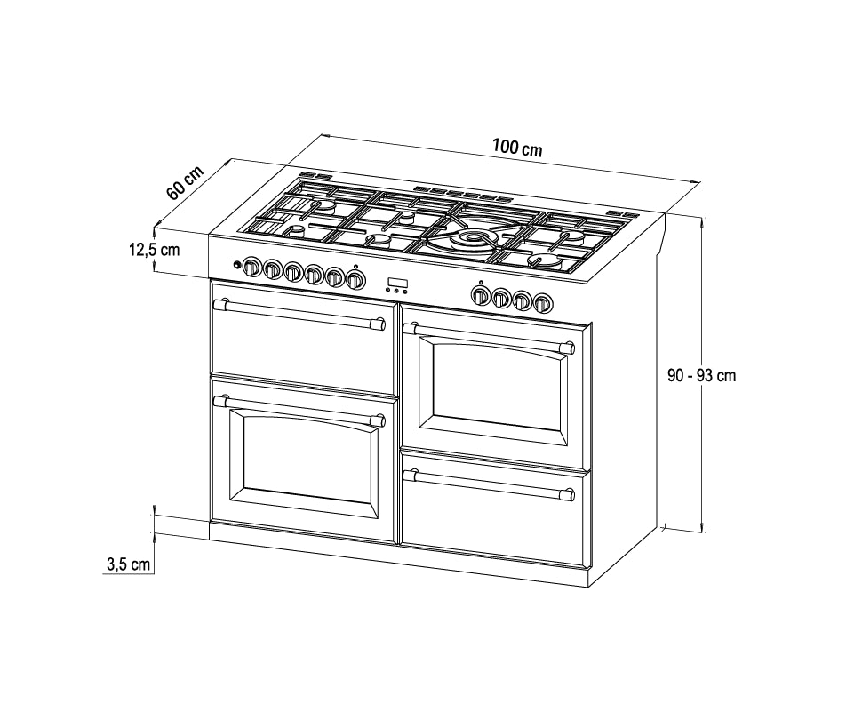 100cm Dual Fuel Range Cooker