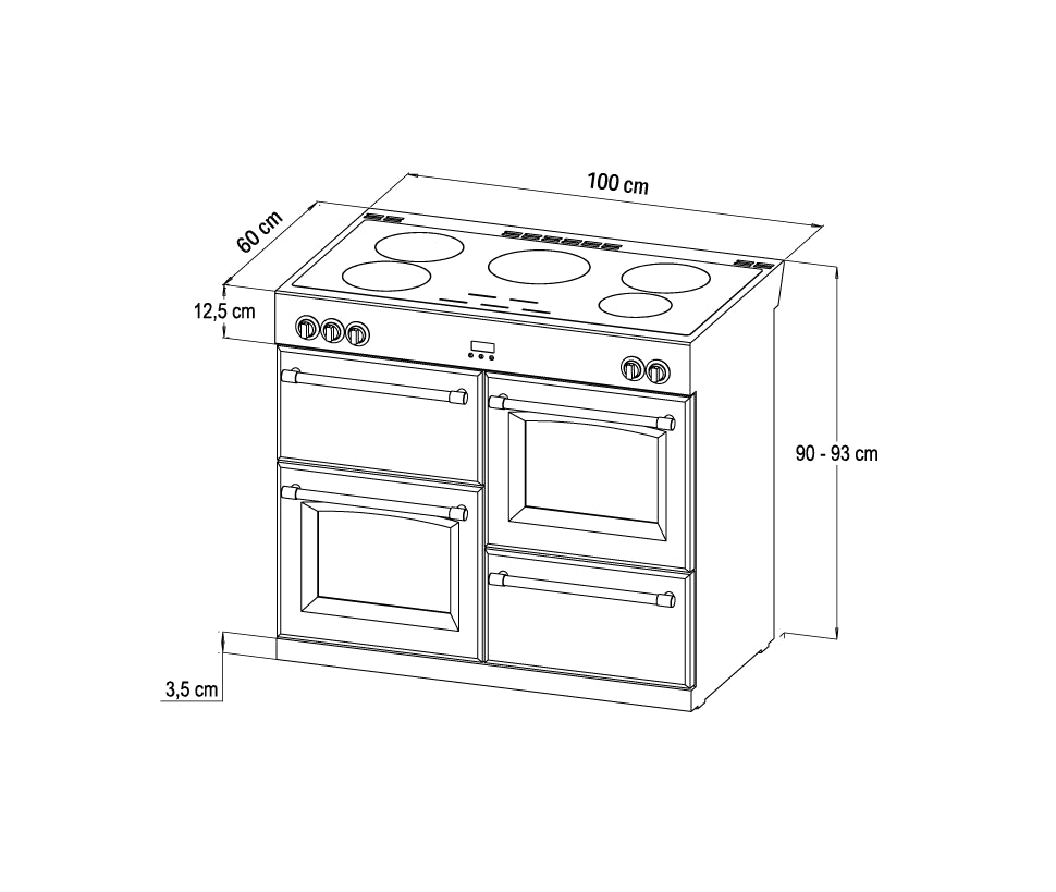 100cm Electric Induction Range Cooker