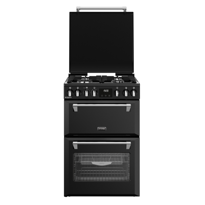 Stoves DX MRA RICH 60DF 60cm Dual Fuel Cooker with Double Oven - Black