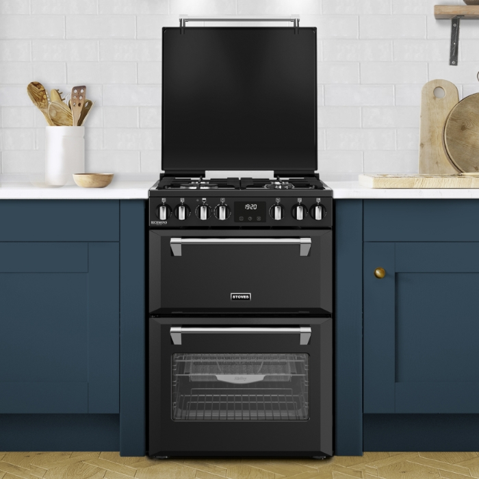 Stoves DX MRA RICH 60DF 60cm Dual Fuel Cooker with Double Oven - Black