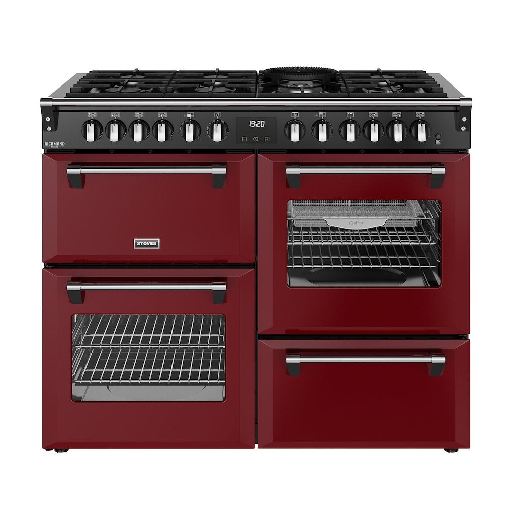 Stoves DX RCA RICH 110DF 110cm Richmond DX Dual Fuel Range Cooker - Garnet Red