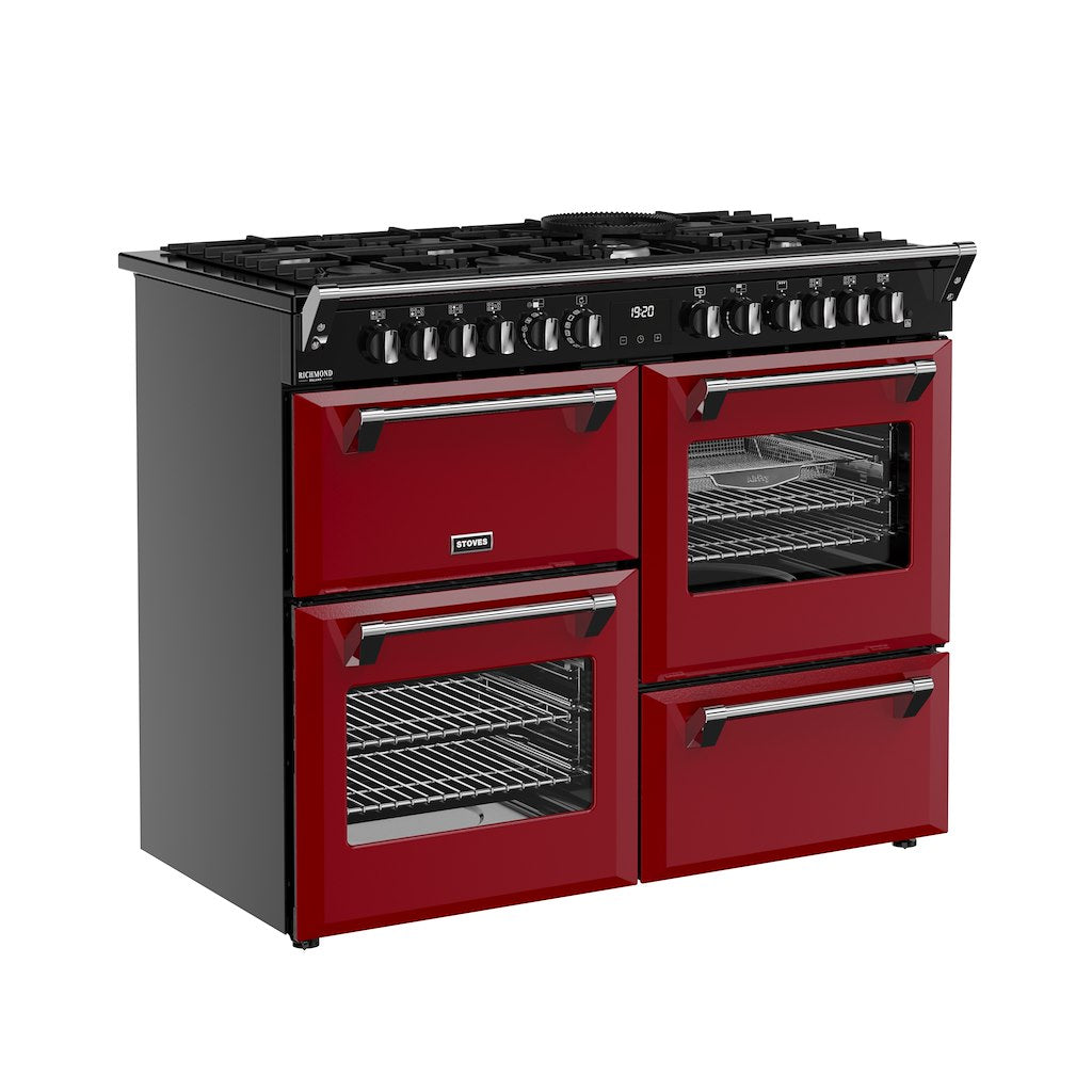 Stoves DX RCA RICH 110DF 110cm Richmond DX Dual Fuel Range Cooker - Garnet Red