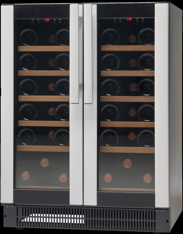 Vestfrost W38 Undercounter Dual-Zone Wine Cooler 38 x 0.75 Litres Bottles