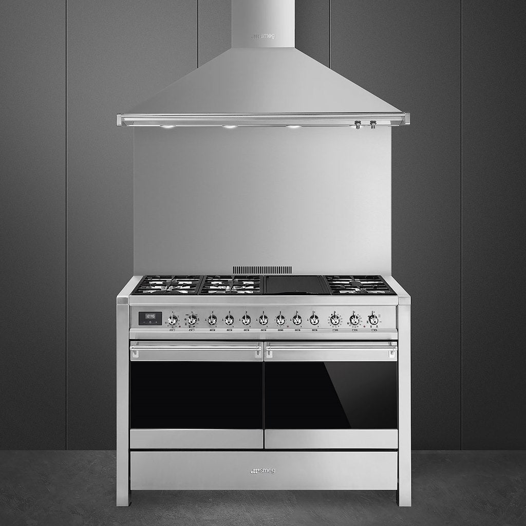 freestanding cooker, 120cm, stainless steel