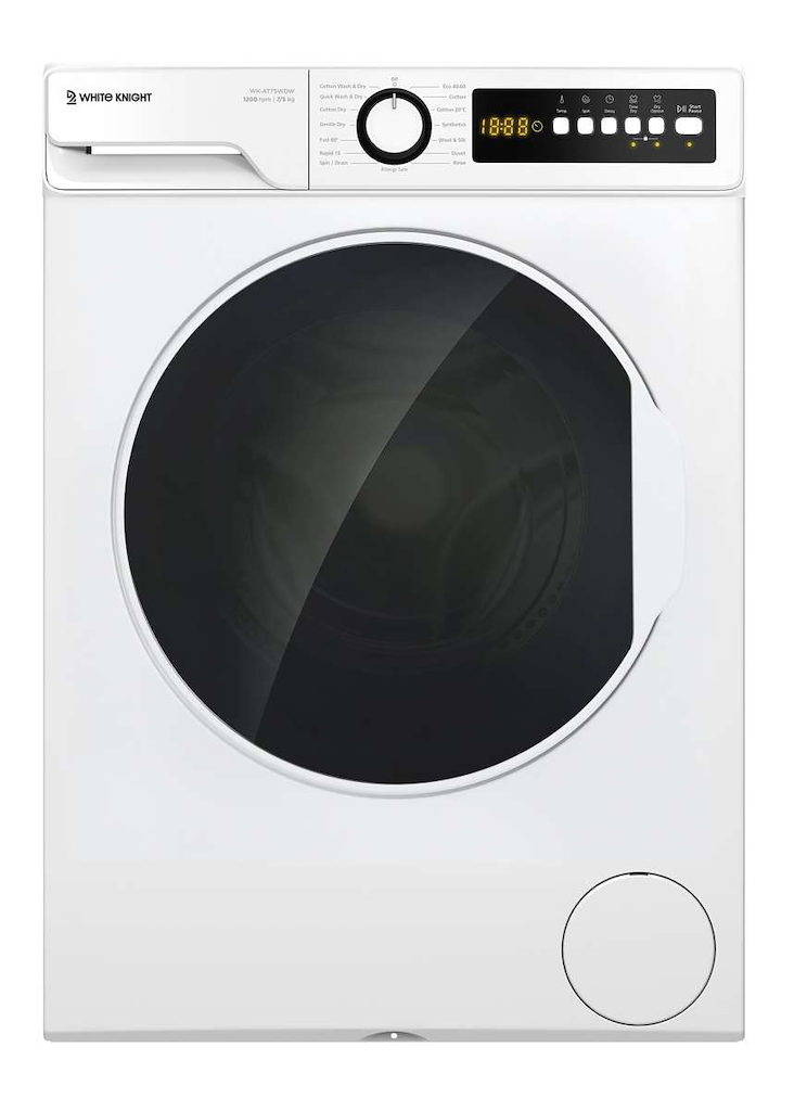 White Knight AT75WDW Freestanding 7/5kg 1200rpm Washer Dryer - White
