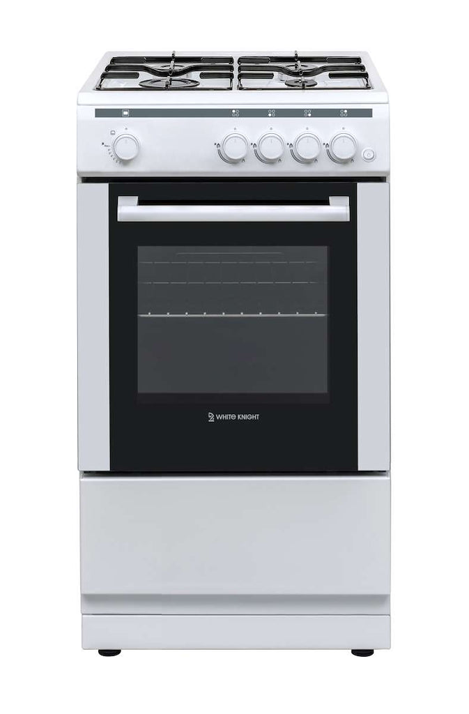 White Knight ATSCG50W Freestanding Single Cavity Gas Cooker - White