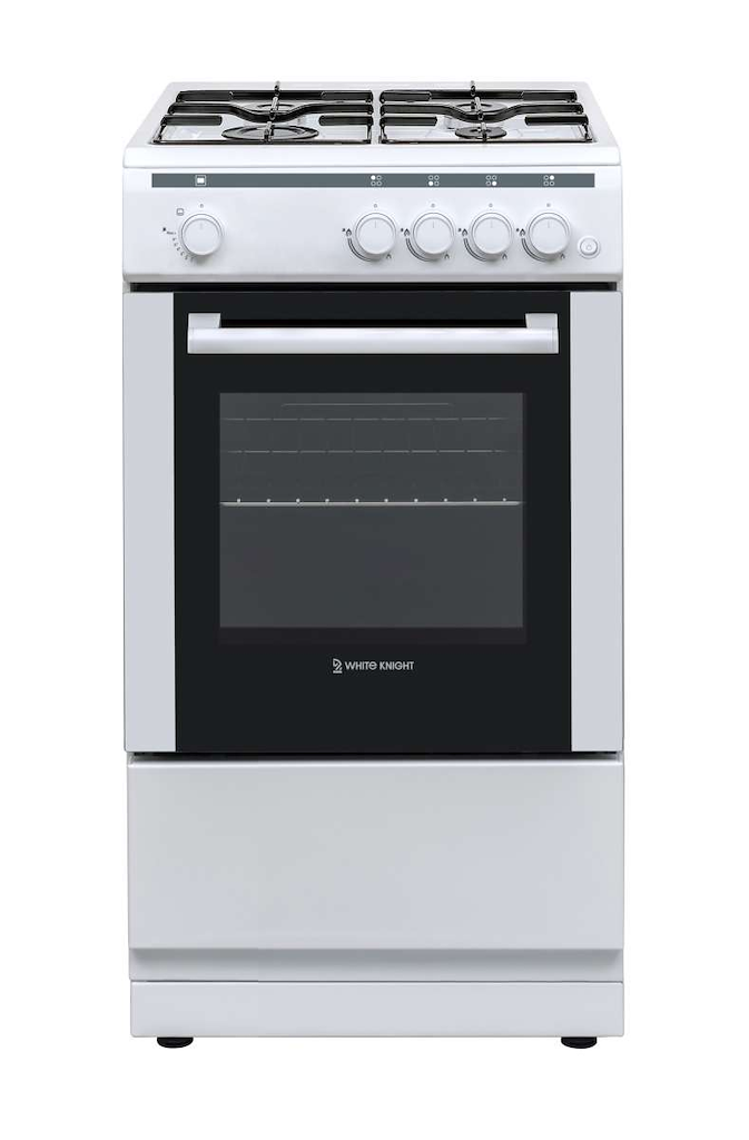 White Knight ATSCG50W Freestanding Single Cavity Gas Cooker - White