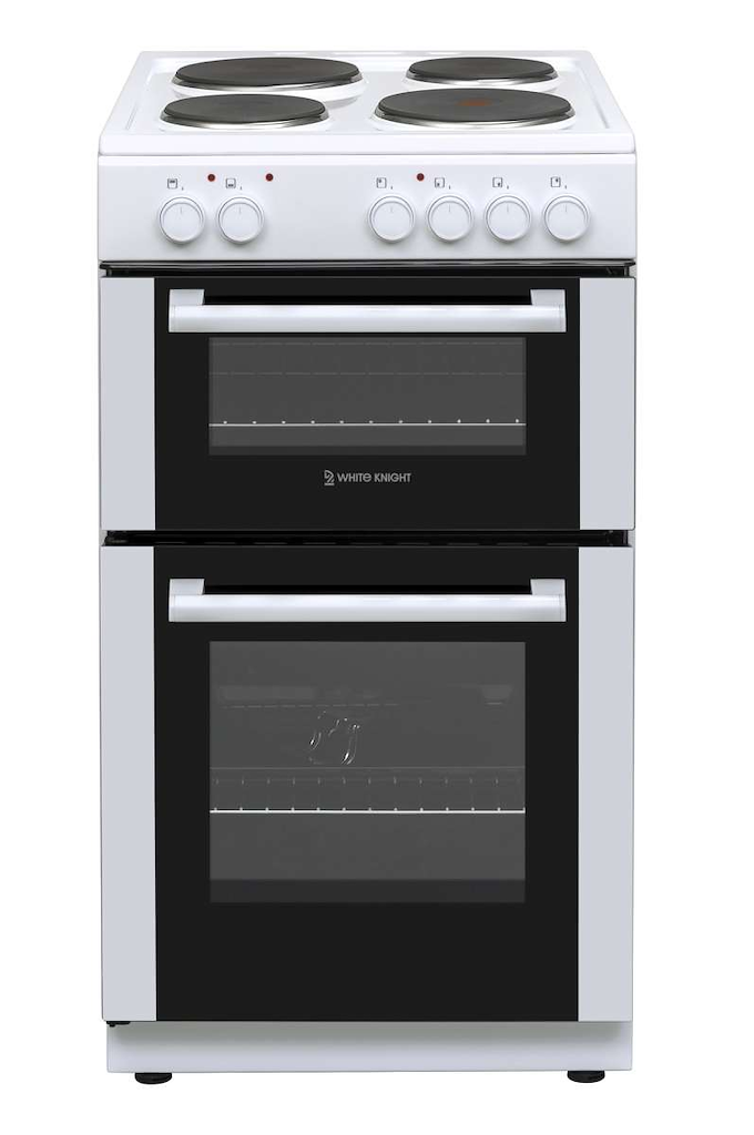 White Knight ATTC50W Freestanding Twin Cavity Electric Cooker - White
