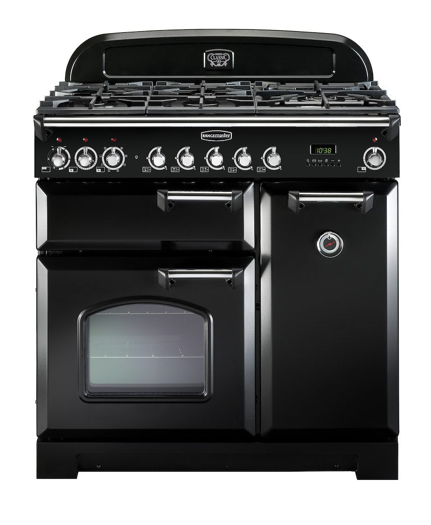 Rangemaster CDL90DFFBL/C 90cm Dual Fuel Range Cooker