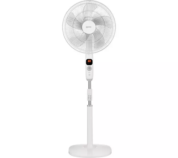 Igenix DF1670 16 Inch Digital Pedestal Fan with Remote Control White
