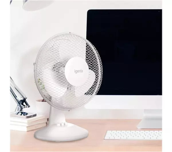 9 Inch Desk Fan White