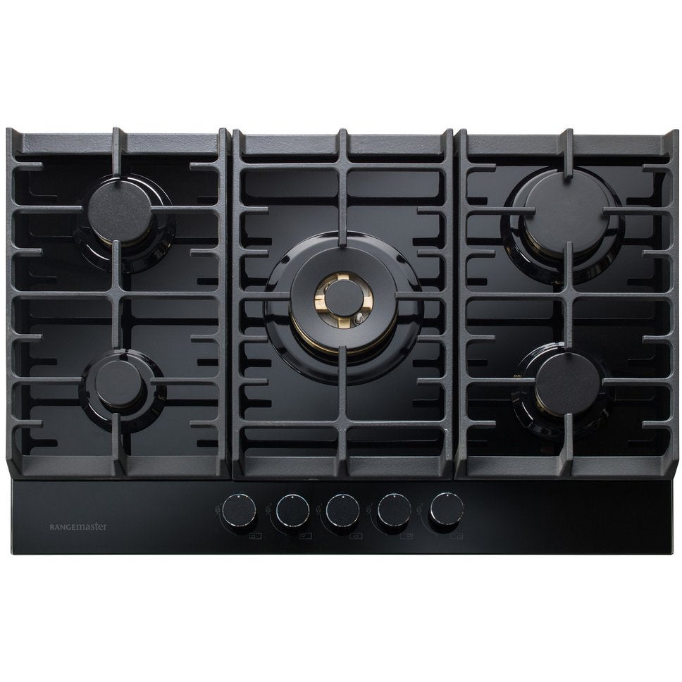 Rangemaster Eclipse ECL75HPNGFBL/BL 75cm 5 Zone Gas on Glass Hob