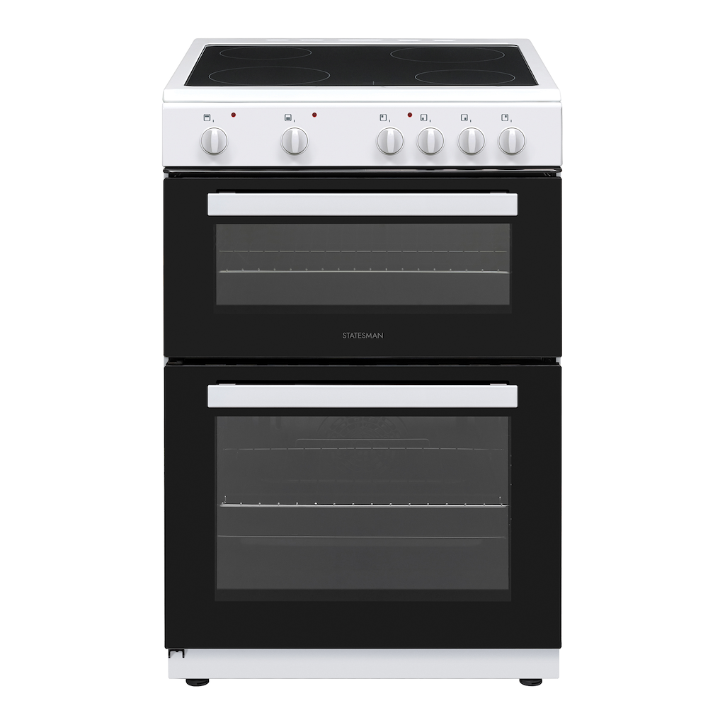Statesman 60cm Double Oven Electric Ceramic Cooker - White