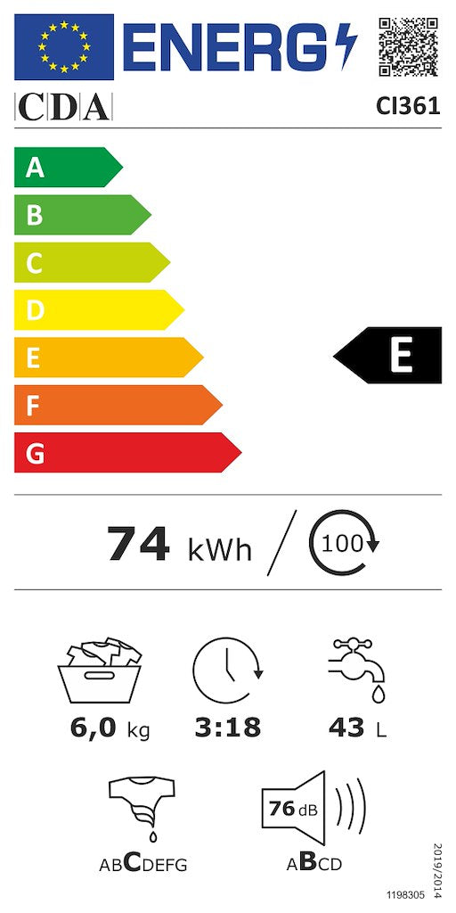 6kg Integrated Washing Machine