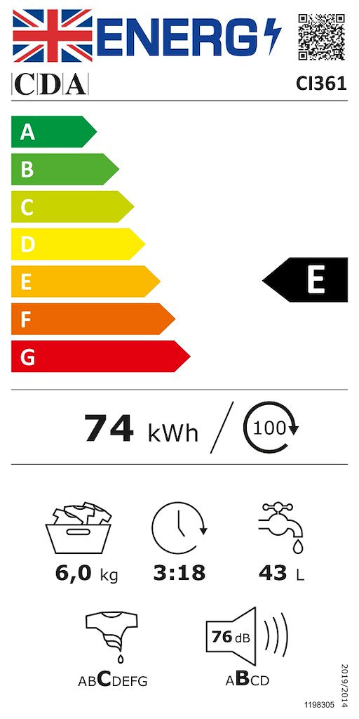 6kg Integrated Washing Machine