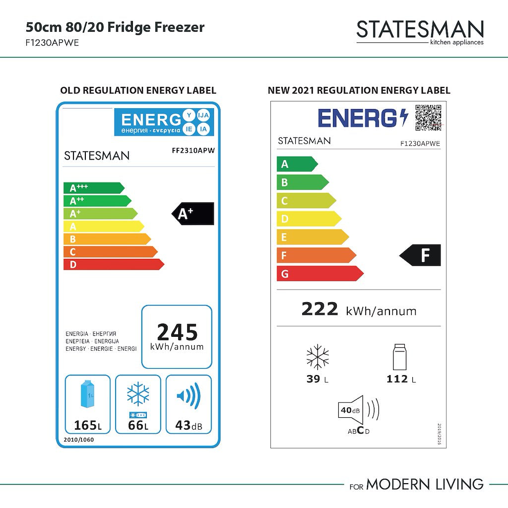 Statesman F1230APWE 50cm 80/20 Fridge Freezer