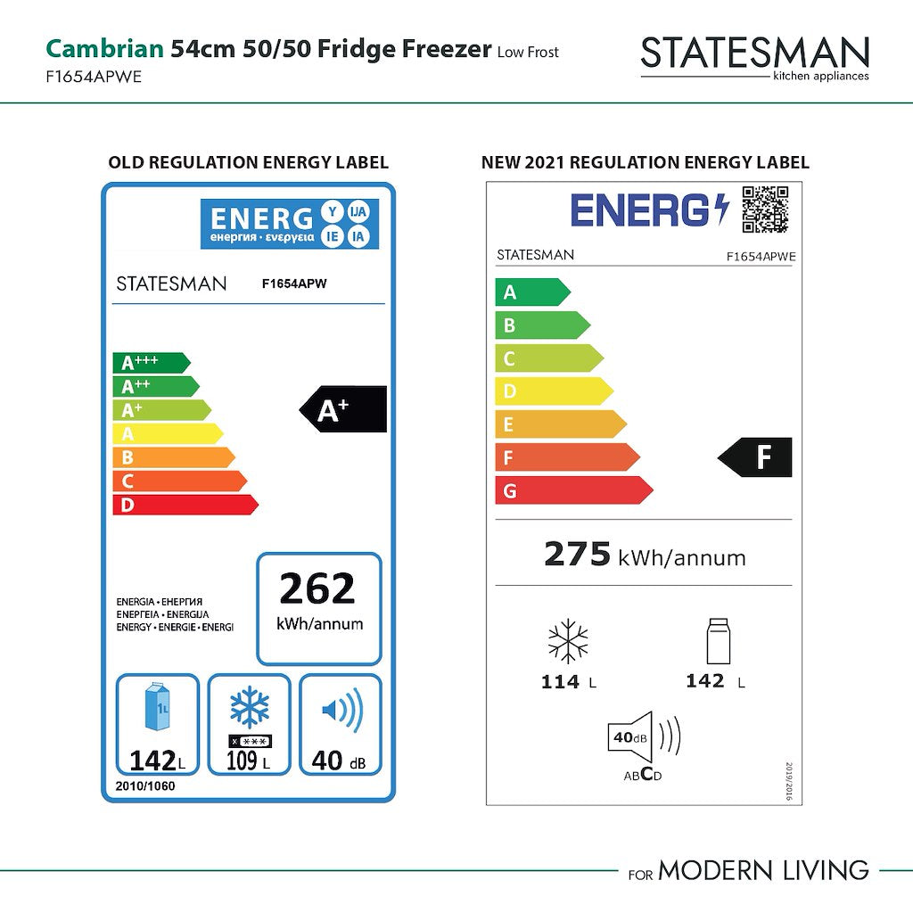 54cm 50/50 Fridge Freezer Cambrian White