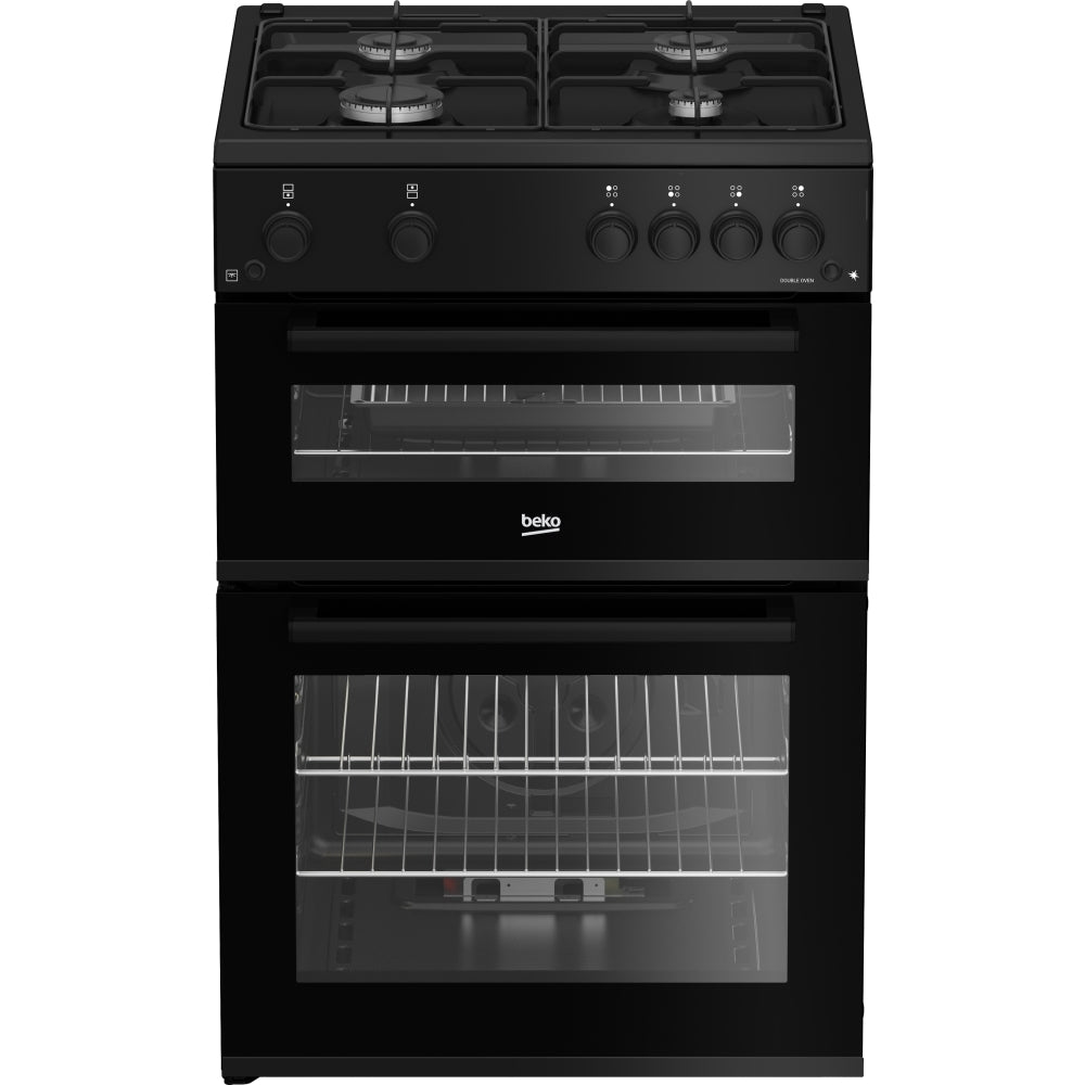 Beko FDG6201K Freestanding Gas Double Oven with Grill Cooker - Black