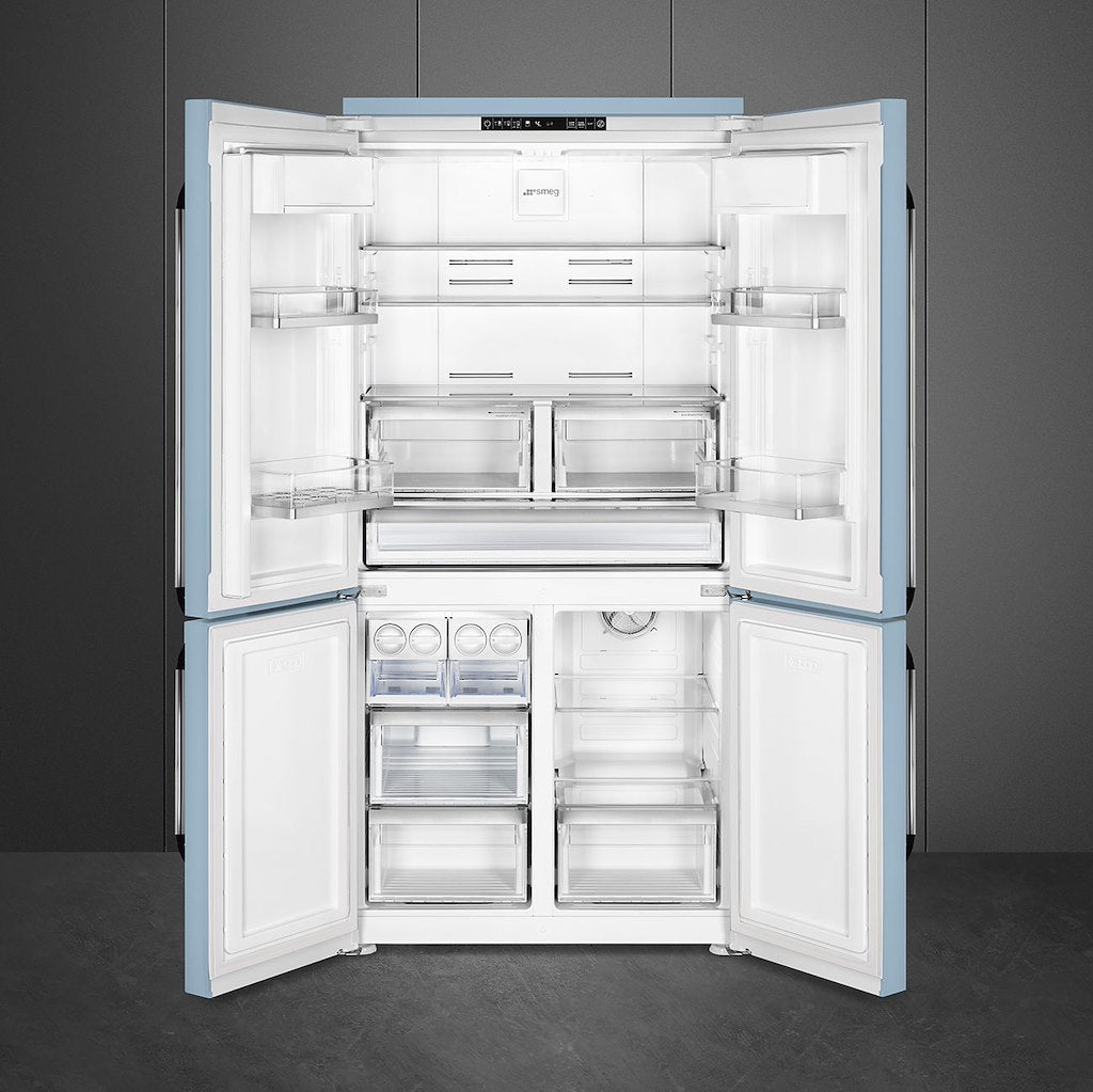 Smeg FQ960PB5 90cm Victoria Four Door Fridge Freezer, Pastel Blue
