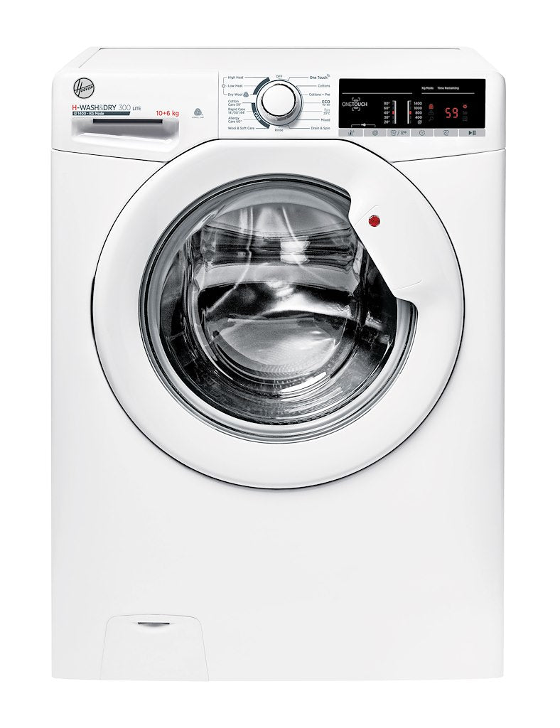 Hoover H3D 4106TE/1-80 H-Wash&Dry 300 Lite 10/6kg 1400rpm E/B Rated Freestanding Washer Dryer - White