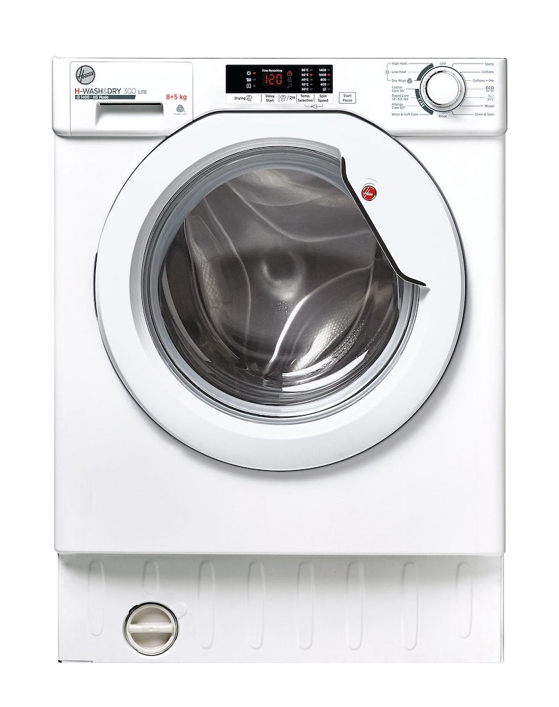 Hoover HBD 485D2E/1-80 H-WASH&DRY 300 LITE Integrated Washer Dryer, 8/5kg Capacity, 1400rpm, E/D Energy Rated - White