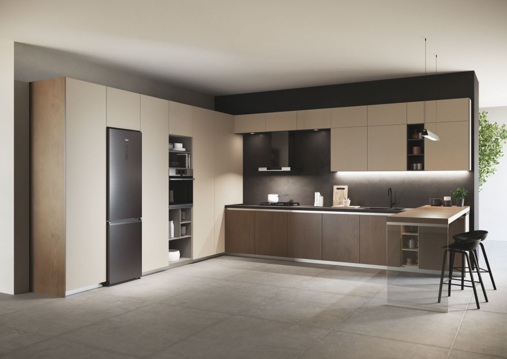 Haier HDW3620DNPD Fridge Freezer - Dark Inox - D Rated