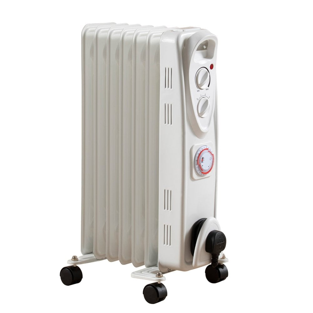 Daewoo HEA1894GE 1500 Watts White Oil Heater with Timer