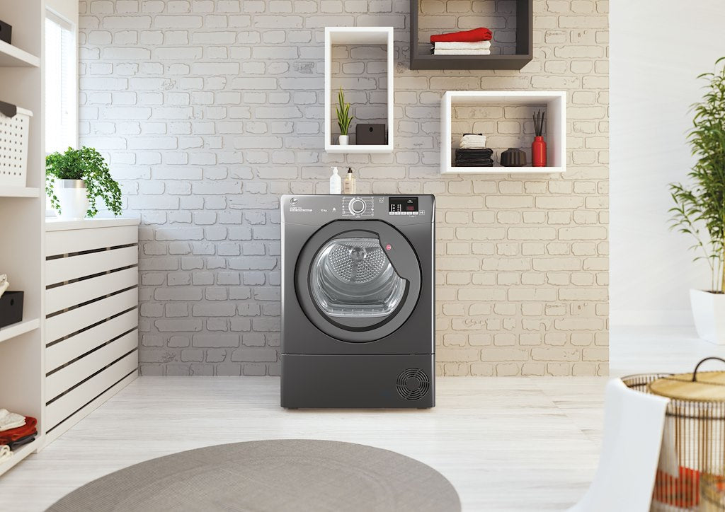 Hoover HLE C10DRGR-80 H-Dry 300 10kg Condenser Tumble Dryer - B Energy Rated - Graphite