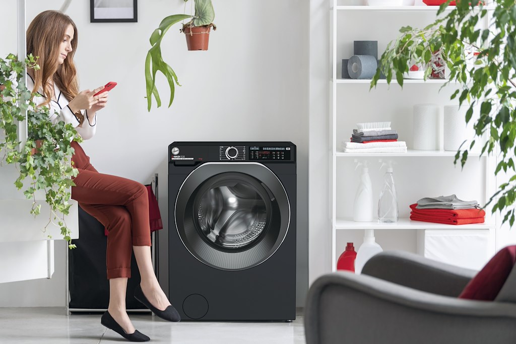 Hoover HW 49AMBCB/1-80 H-WASH 500 9kg 1400rpm A Rated Freestanding Washing Machine - Black