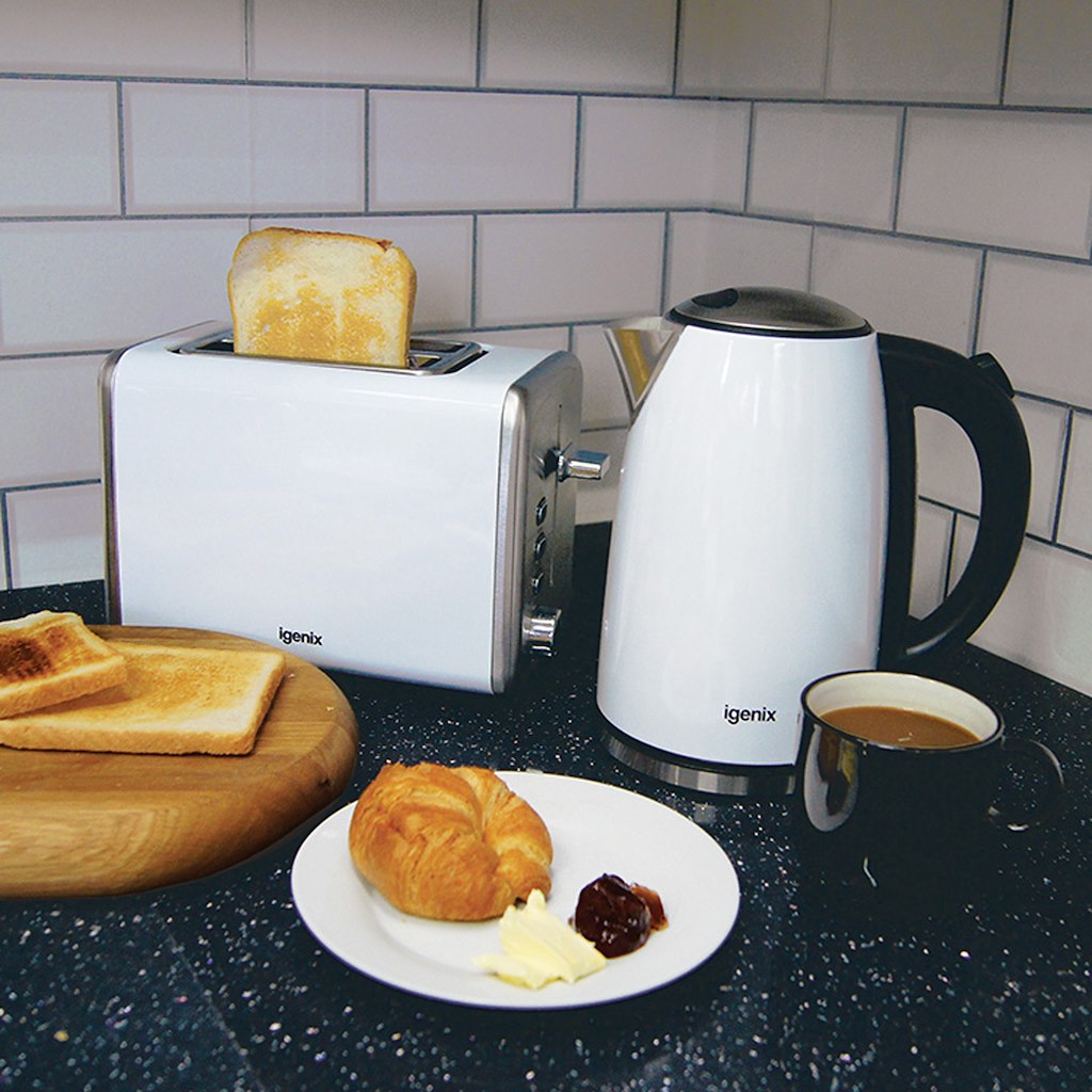 Igenix IG3000W 2 Slice Stainless Steel Toaster - White