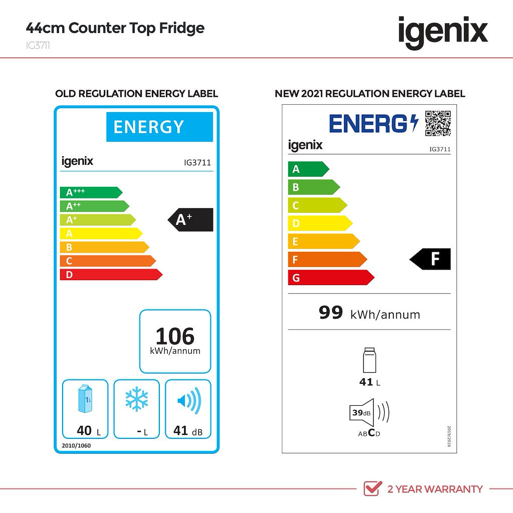 Igenix IG3711 44cm Counter Top Fridge