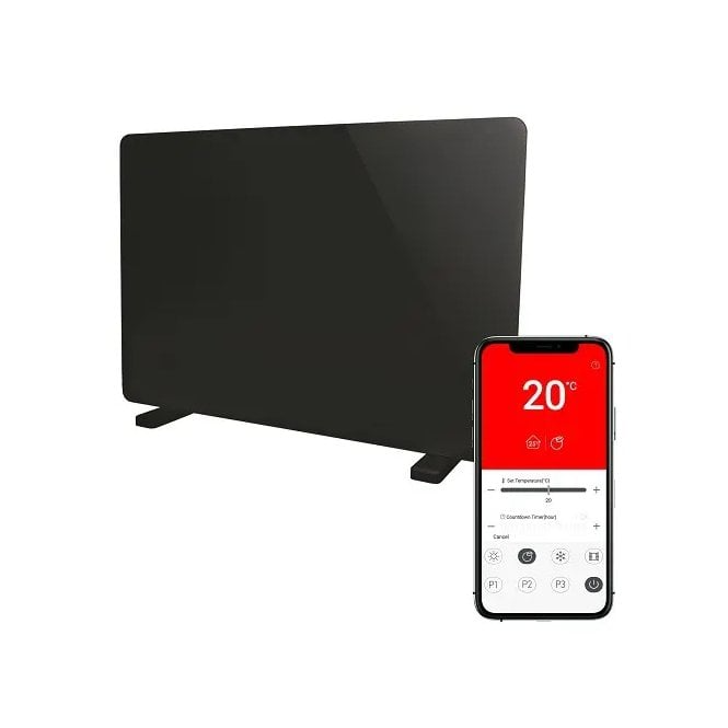 Igenix IG9521BLWIFI 2000W Smart Glass Panel Heater Black