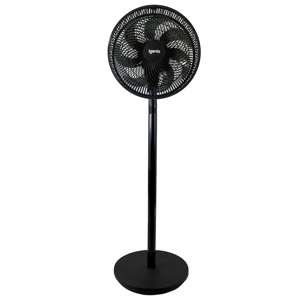 Igenix IGFP012B 12 Inch 7 Bladed Pedestal Fan - Black