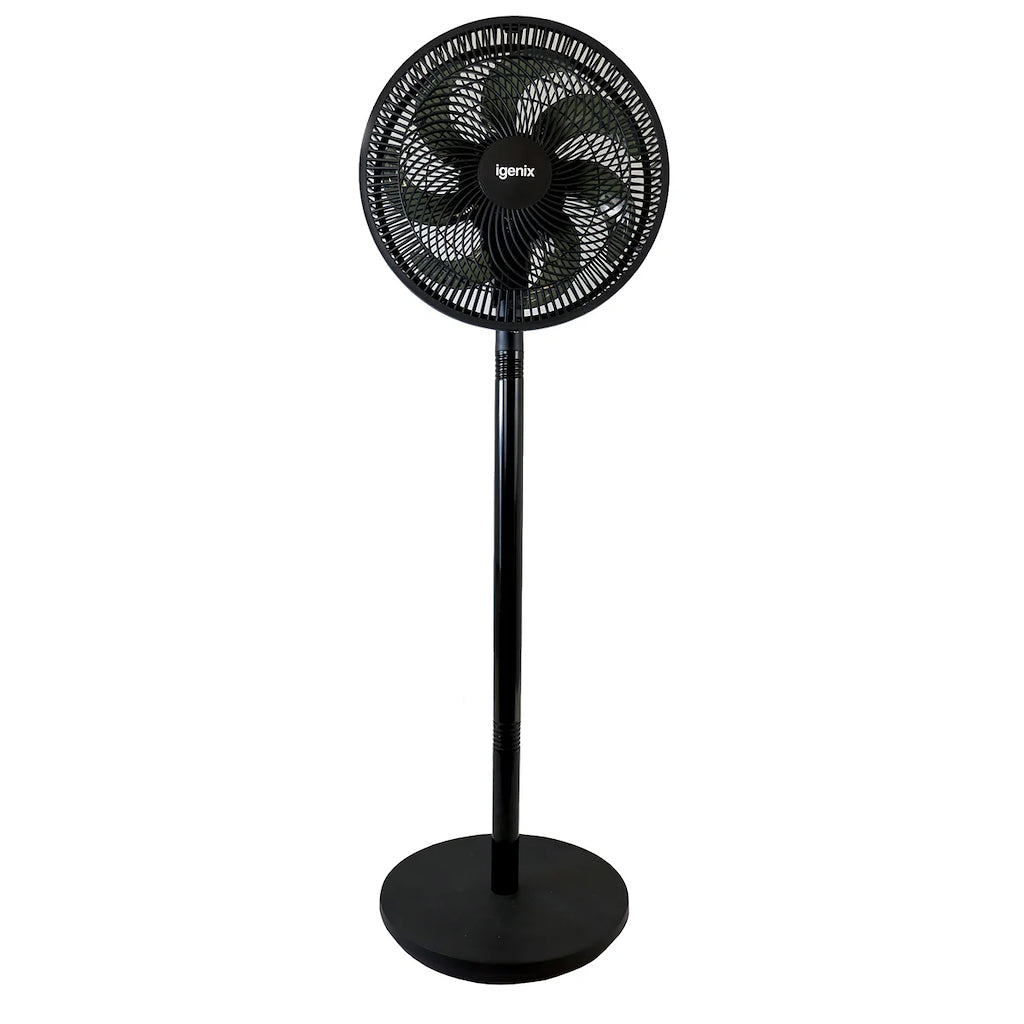 Igenix IGFP012B 12 Inch 7 Bladed Pedestal Fan - Black