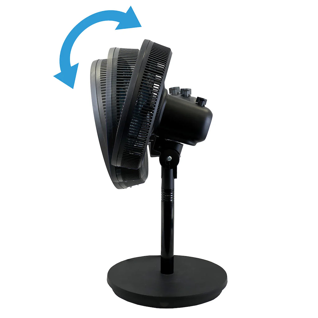 Igenix IGFP012B 12 Inch 7 Bladed Pedestal Fan - Black
