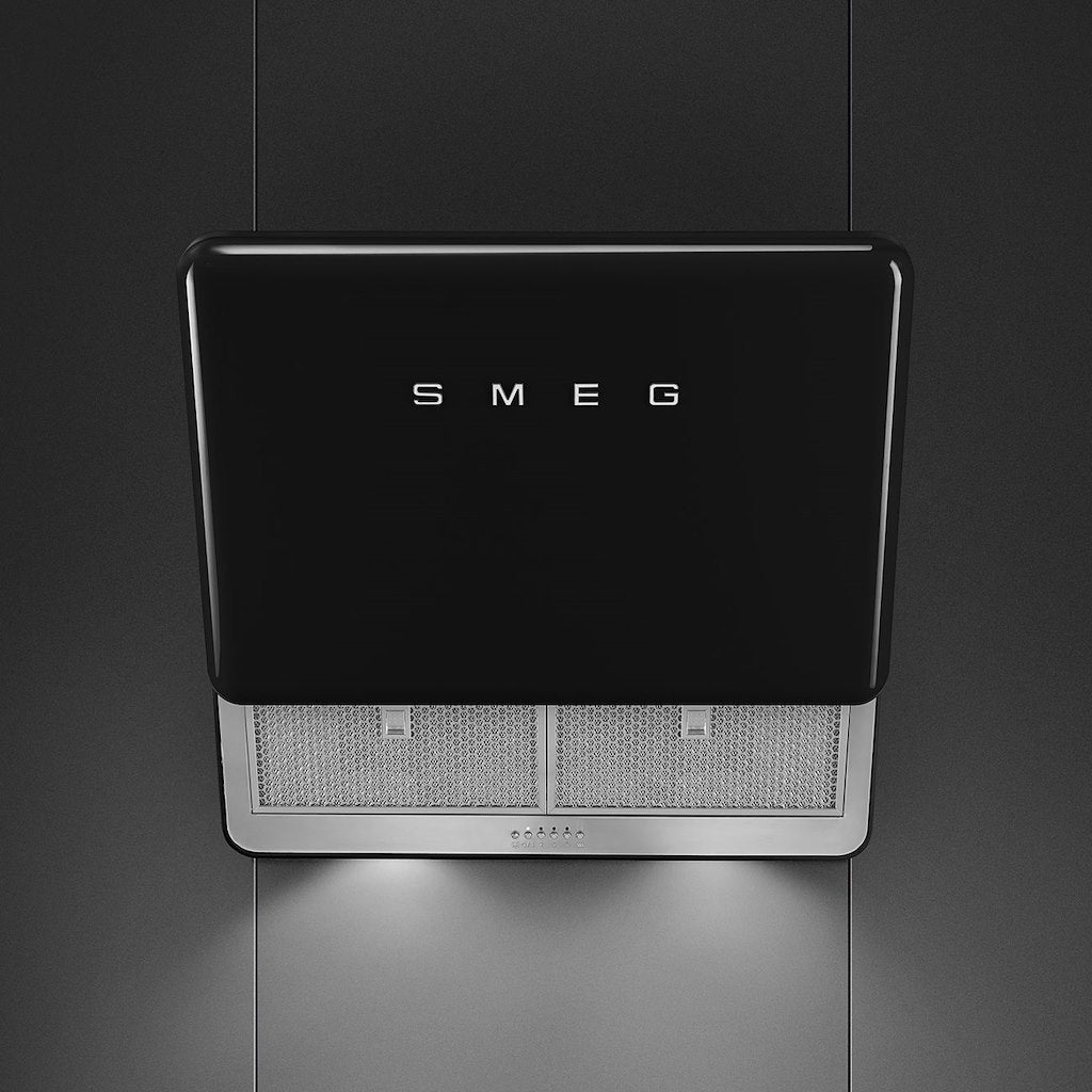 Smeg KFAB75BL 75cm 50s Style Retro Angled Hood, Black