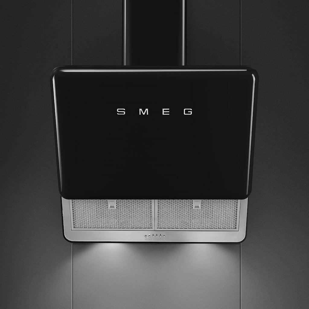 Smeg KFAB75BL 75cm 50s Style Retro Angled Hood, Black